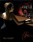 Fabian Perez Famous Paintings - Luciana at The Bar